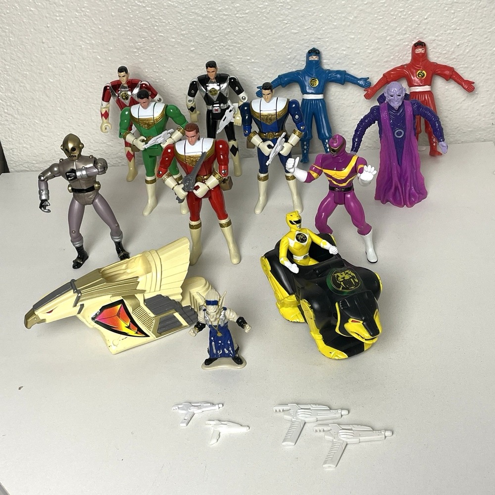 Mighty Morphin Power Rangers MMPR Action Figures Weapons Lot VINTAGE